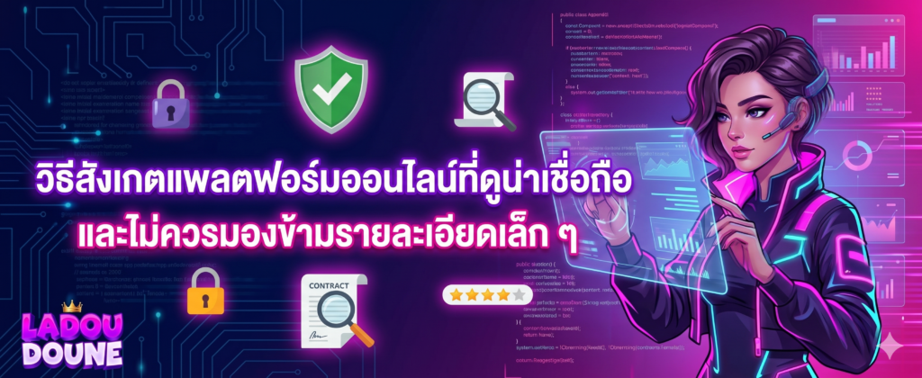 วิธีสังเกตแพลตฟอร์มออนไลน์ที่ดูน่าเชื่อถือและไม่ควรมองข้ามรายละเอียดเล็ก ๆ