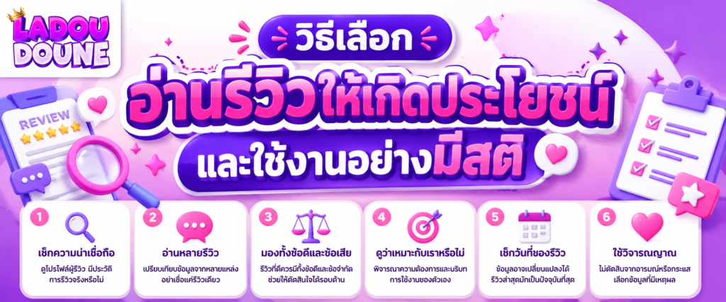 วิธีเลือกอ่านรีวิวให้เกิดประโยชน์และใช้งานอย่างมีสติ