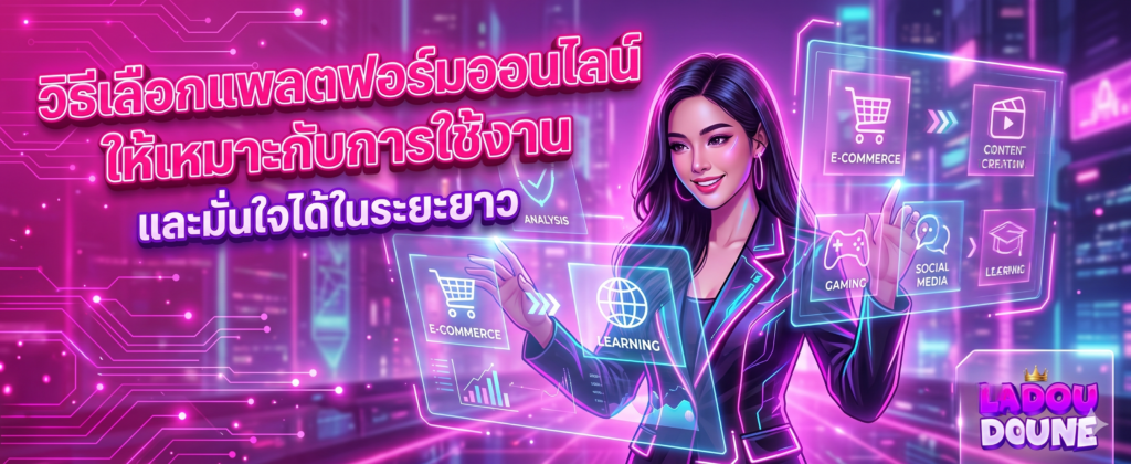 วิธีเลือกแพลตฟอร์มออนไลน์ให้เหมาะกับการใช้งานและมั่นใจได้ในระยะยาว