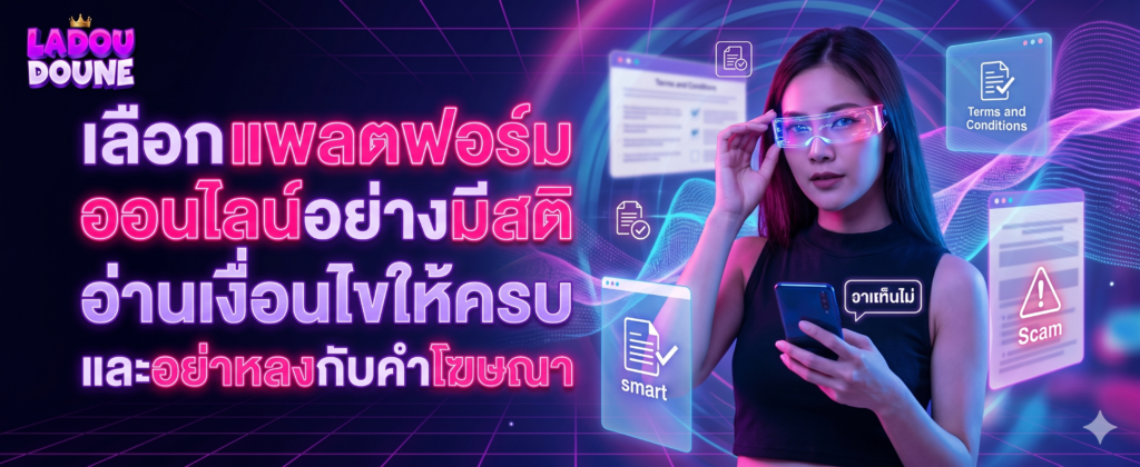 เลือกแพลตฟอร์มออนไลน์อย่างมีสติ อ่านเงื่อนไขให้ครบ และอย่าหลงกับคำโฆษณา
