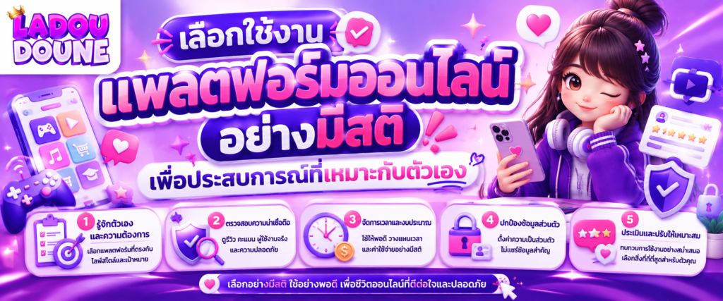 เลือกใช้งานแพลตฟอร์มออนไลน์อย่างมีสติ เพื่อประสบการณ์ที่เหมาะกับตัวเอง