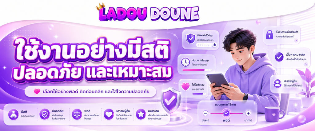 ใช้งานอย่างมีสติ ปลอดภัย และเหมาะสม